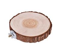 Milisten Natural Wood Round Pet Parrot Platform Stand Small Animal Station Board and Branch Perches for Bird Cage Eco Friendly Play for Hamsters Gerbils Mice Rats and Parakeets
