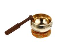 Milisten Nepal Handmade Meditation Singing Bowl Set 8cm Glossy Copper Bowl with 2 Black Wood Strikers and Cushion for Yoga Relaxation Buddhist Sound Therapy Random Color