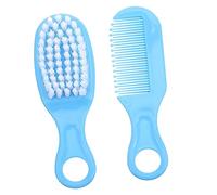 Milisten Newborn Baby Brush and Comb Kit in Blue, Soft Pp and TPE Material, Smooth and Gentle on Baby's Head, for Bath Time and Daily Hair Care