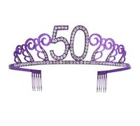 Milisten Number Crown Birthday Cake Decoration Delicate Headwear 5.5inch Elegant Alloy Headpiece for Women Birthday Cake