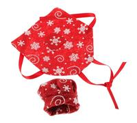 Milisten Ob11 Miniature Christmas Doll Chef Costume Set Red Snowflake Apron and Hat, Holiday Kitchen Scene Prop for Dollhouse, Festive Elf Cooking Outfit Accessories