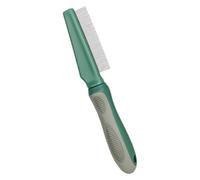 Milisten Olive Green Pet Grooming Comb with Fine Metal Teeth for Dogs and Cats Matted Fur and Flea Detangling Tool Professional Shedding and Dematting Brush for Puppy and Adult Pets