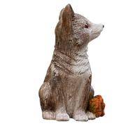 Milisten Outdoor Resin Fox Figurine Garden Sculpture Weatherproof Animal Statue for Patio Lawn Decoration Hand-painted Detailed Miniature Garden Ornament