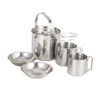 Milisten Outwell Camping Kettle for Gas Stove Picnic Cookware Folding Bowl Cup Lightweight and Portable Stainless Steel