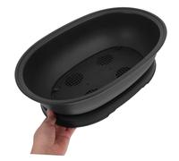 Milisten Oval Plastic Planter Pot with Tray Garden Flower Pot for Indoor Outdoor Use Small Bonsai and Succulent Container Easy to Clean and Maintain for Home Office Gardening