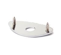 Milisten Oval Silver Guitar Jack Plate Set for Electric Guitar and Bass, Sturdy Copper and Iron Material, Includes Mounting Screws, Chic Design for Use