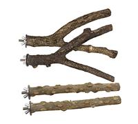 Milisten Parrot Perch Stand Set Bird Training Rack Natural Chinese Adjustable Height for Indoor Parrots and Birds