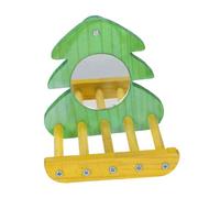 Milisten Parrot Perch Stand with Mirror Interactive Bird Cage Accessory for Parrots Cockatiels and Lovebirds Bright Colors Durable Design and Self Observation Feature to Reduce