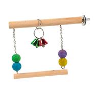 Milisten Parrot Swing Bird Ladder Bird Perch Stand Cockatiel Flying Parrots Bell Bird House Chicken Arm Hamster Flapping Parrot Foraging Feeder Vision Bird Cage Swing Hammock Wooden