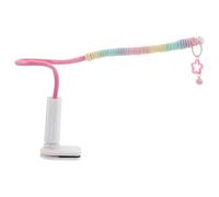 Milisten Parrot Training Perch Stand for Small Birds Portable Pink Desktop Bird Perch with Adjustable Bar for Parakeets Cockatiels for Indoor Use