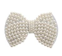 Milisten Patch and Hot Melt Adhesive White Decorative with Imitation Pearl Bowknot Supple and Comfortable Material for Clothes and Hair Accessories Suitable for Handicrafts and Home Use