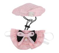 Milisten Pet Cat Dog Beret Hat and Bandana Scarf Set Soft Comfortable French Artist Beanie with Floral Detail Festive Costume for Kitten Puppy Birthday Party and Holiday Celebrations