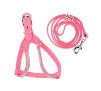 Milisten Pet Harness Leash Traction Rope and Vest Kit Soft Suede Material Dazzling Embellishments for Dogs Daily Walks
