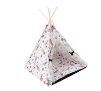 Milisten Pet Triangle Tent Folding Dog Nest Wooden Kennel Small 43x43x53cm Removable Washable Pet House for Dogs and Rabbits Indoor Shelter