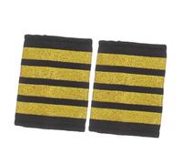 Milisten Pilot's Shoulder Straps Airline Uniform Epaulets Captain Flight Attendant Aviation Cosplay Accessories for Men Boys and Girls Halloween Costume
