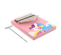 Milisten Pink Cartoon Horse Kalimba Thumb Piano Portable Wooden Musical Instrument for Beginners S Finger Dexterity Training and Creative Music Practice