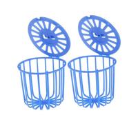 Milisten Plastic Bird Food Basket for Parrots and Budgies, Blue 4pcs Pack, Sturdy Plastic Material, Keeps out Moisture and Defends Birdcage from Scratching, Suitable for Fruit