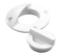Milisten Plastic Boat Scupper Valve Small White Drain Outlet Fitting for Hull Bottom Water Discharge Suitable for Fishing and Live Fish Boats