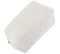 Milisten Plush Cosmetic Bag Stylish White with Smooth Zipper Large Capacity Lightweight Makeup Pouch Pen Holder Toiletries Organizer for Travel and Personal Home Use