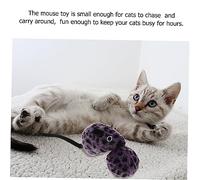 Milisten Plush Leopard Print Mouse Ball Cat Soft Chew for Cats Indoor Interactive Funny Kittens Dental Cleaning Purple