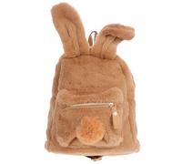 Milisten Plush Rabbit Ear Backpack, Casual Shoulder Bag with Cute Cartoon Design, Light Brown Soft Plush Book Bag Suitable for School, Travel, and Everyday Use