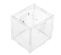 Milisten Portable Acrylic Reptile Feeding Box for Geckos Spiders and Small Lizards Transparent Spider Terrarium Habitat for Breeding and Hatching Easy- insect Container for Biology