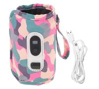 Milisten Portable Baby Bottle Warmer with Digital Display and 5 Gears Adjustable Design, Made of Oxford Cloth and Flannelette, for Travel and Outdoor Use, Ensuring Even Heating for Milk