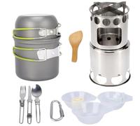 Milisten Portable Camping Stove and Pot Set with Green Handle Small Outdoor Cooking Kit for Hiking Picnic Backpacking Reliable Performance for Meals