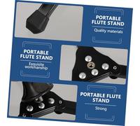 Milisten Portable Foldable Flute Clarinet Tripod Stand Holder Musical Instrument Support for Flute and Clarinet Players Space-saving Black Holder for Stable Positioning