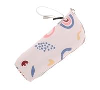 Milisten Portable Insulated Bottle Warmer Bag Spacious Thermal Carrier for Breastmilk Storage for Daycare and Travel Stylish Aluminum Foil Design Beige Geometric Print