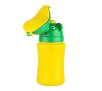 Milisten Portable Kids Emergency Urinal for Car Travel with Reusable Lightweight ABS Material, Yellow Round Travel Potty for Long Way Road Trip and Camping
