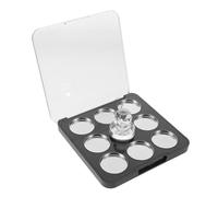 Milisten Portable Magnetic Empty Eyeshadow Palette with Mirror, Holds 9 Refillable 26.5mm round Metal Pans, Sl lack Plastic and Metal Compact for Daily Use and Travel Makeup Bag