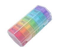 Milisten Portable Medicine Box Compartments Removable Weekly Pill Organizer for Travel Outdoor Use Transparent Rainbow Multi-Medicine Storage Container for Seniors and