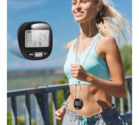 Milisten Portable Step Counter Pedometer Clip-On Large Digital Screen, Accurate 3D Sensor Fitness Tracker for Walking and Sports, Compact Black Plastic Pedometer for Seniors and Daily