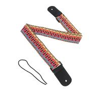 Milisten Portable Ukulele Strap for Banjo and Guitar, Lightweight Cotton and Leather Woven Belt Stylish Rainbow Design, Easy to Clean Practical Instrument Strap for Adults