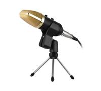 Milisten Professional Condenser Microphone for Studio Sound Recording Broadcasting with Echo Function Stand Rack Golden Podcast Webcast Use