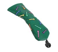 Milisten PU Golf Club Head Cover with Thick Plush Lining Embroidered Golf Tee Design Lightweight Protective Sleeve for Driver Wood Hybrid and Putter Green Ut Portable for Travel and