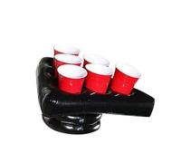 Milisten PVC Inflatable Triangular Beer Hat Tray Game Prop for Party Supplies Blow-up Hat for Halloween Carnival Christmas Birthday Fun Air-blown Game Accessory