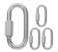 Milisten Quick Link Chain Connector Stainless Steel with Tight Ring Closure 4pcs D Shape Smooth Burrfree Finish for Leash Hardware Clip and Bicycle, for Emergency Repairs and Logistics