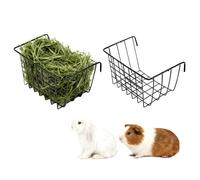 Milisten Rabbit Hay Feeder Hollow Cast Iron Basket Small Animal Hay Rack Space-Saving Hanging Feeder for Guinea Pigs Pet Cage Organizer