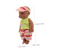 Milisten Realistic African American Reborn Doll Soft Vinyl Mini Newborn for Portable Lifelike Black Boy Doll with Detailed Facial Features and Full Vinyl Body