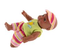 Milisten Realistic Black Doll Soft Vinyl Full Body Newborn Reborn Doll for Boys Portable Collectible African American Tiny