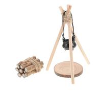 Milisten Realistic Mini Firewood for Doll House Micro Landscape Detailed Mini Scene Campfire Model with Pot Decoration Artistic DIY Accessories for Miniature Snow Scene and Christmas