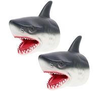 Milisten Realistic Shark Hand Puppet for Boys and Girls 2-Piece Educational Finger Toy Set Soft Rubber Shark Puppets for Storytime and Creative Play