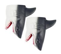 Milisten Realistic Shark Hand Puppet Toy for Boys and Girls 2Pcs Creative Educational Finger Puppets for Storytelling Soft Rubber Shark Finger Toys for Imaginative Play