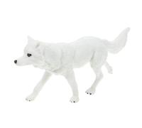 Milisten Realistic Simulation Wolf Figurine Lightweight Wildlife Animal Model for Educational and Home Decoration White Arctic Walking Wolf Design