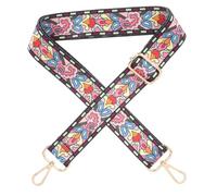 Milisten Retro Banjo Shoulder Strap Banjo Belt Floral Print Strong Load-bearing Wear