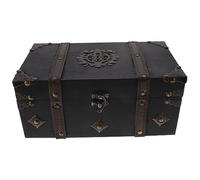 Milisten Retro Style Storage Box Wooden Jewelry Treasure Chest Small Bead Organizer for Rings Earrings Necklaces