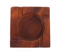 Milisten Retro Walnut Wood Ashtray with Large Groove for Multiple Cigars Solid Wooden Indoor and Outdoor Ashtray Vintage Carved Design for Tea Rooms Hotels and Home Use