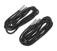 Milisten Rhinestone Shoelaces 120cm Black 2pcs - Glitter Crystal Bling round Laces for Sneakers, Boots, and Hoodie Drawstrings - Bling Rope Shoe Strings for Sports and Casual Use